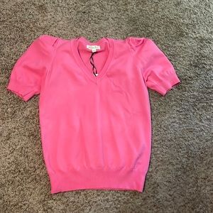 Vine and Love. Puff sleeve pink sweater top. Size L